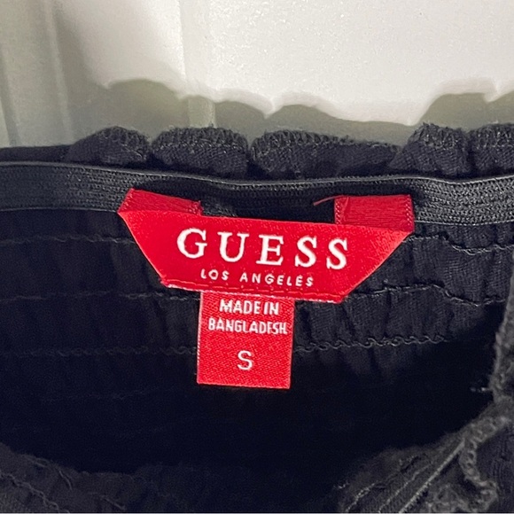 Guess Los Angeles Cotton Tube Top Size Small Crop Stretch Black Y2K Women Trendy - Picture 2 of 8